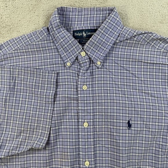 Polo Ralph Lauren Other - Polo Ralph Lauren Shirt Mens Large Blue Plaid Black Button Down Pony Cotton